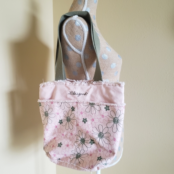 Life is Good flower power cotton tote - Picture 6 of 6